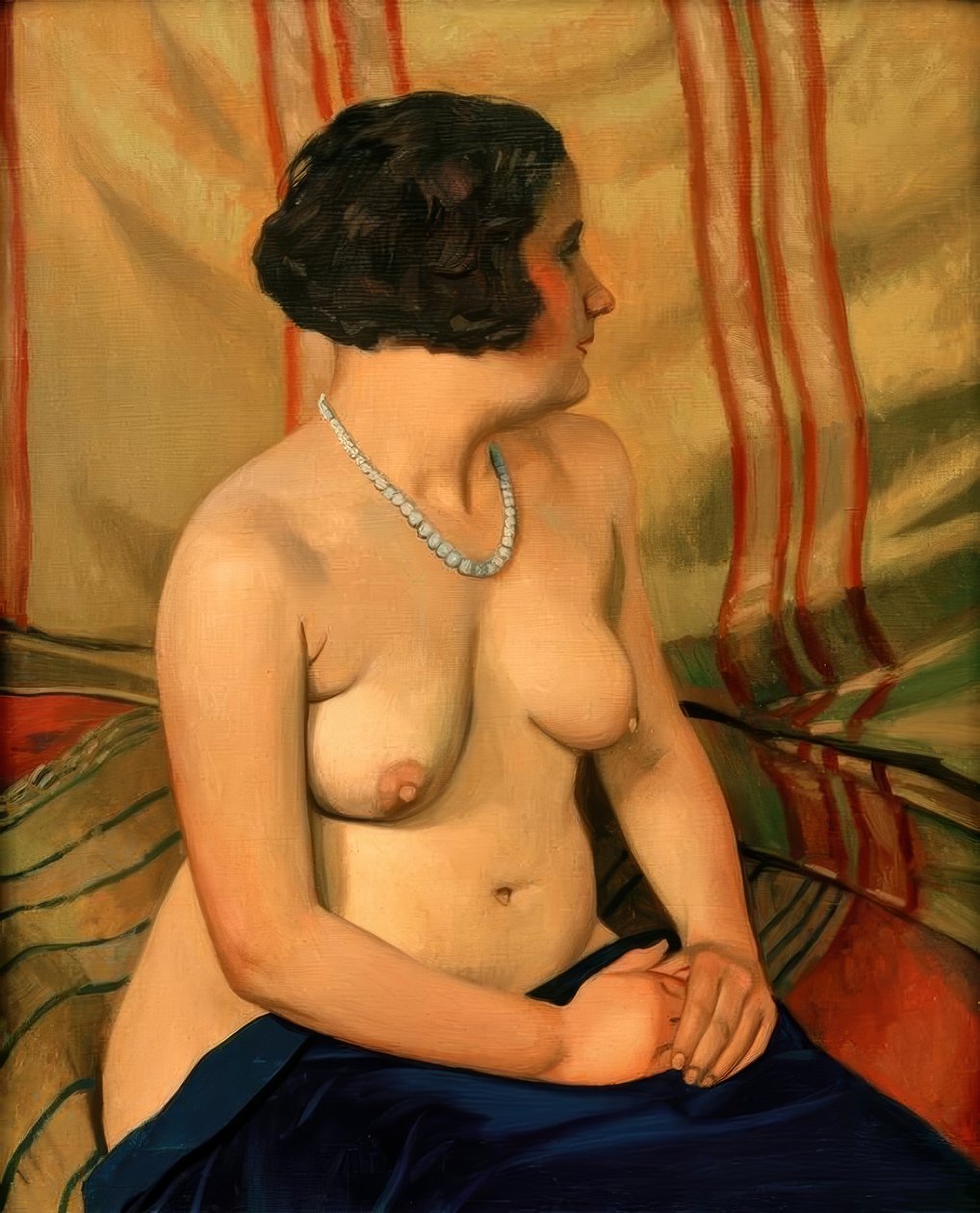 Femme au collier bleu (žena s modrým náhrdelníkem) od Felix Edouard Vallotton