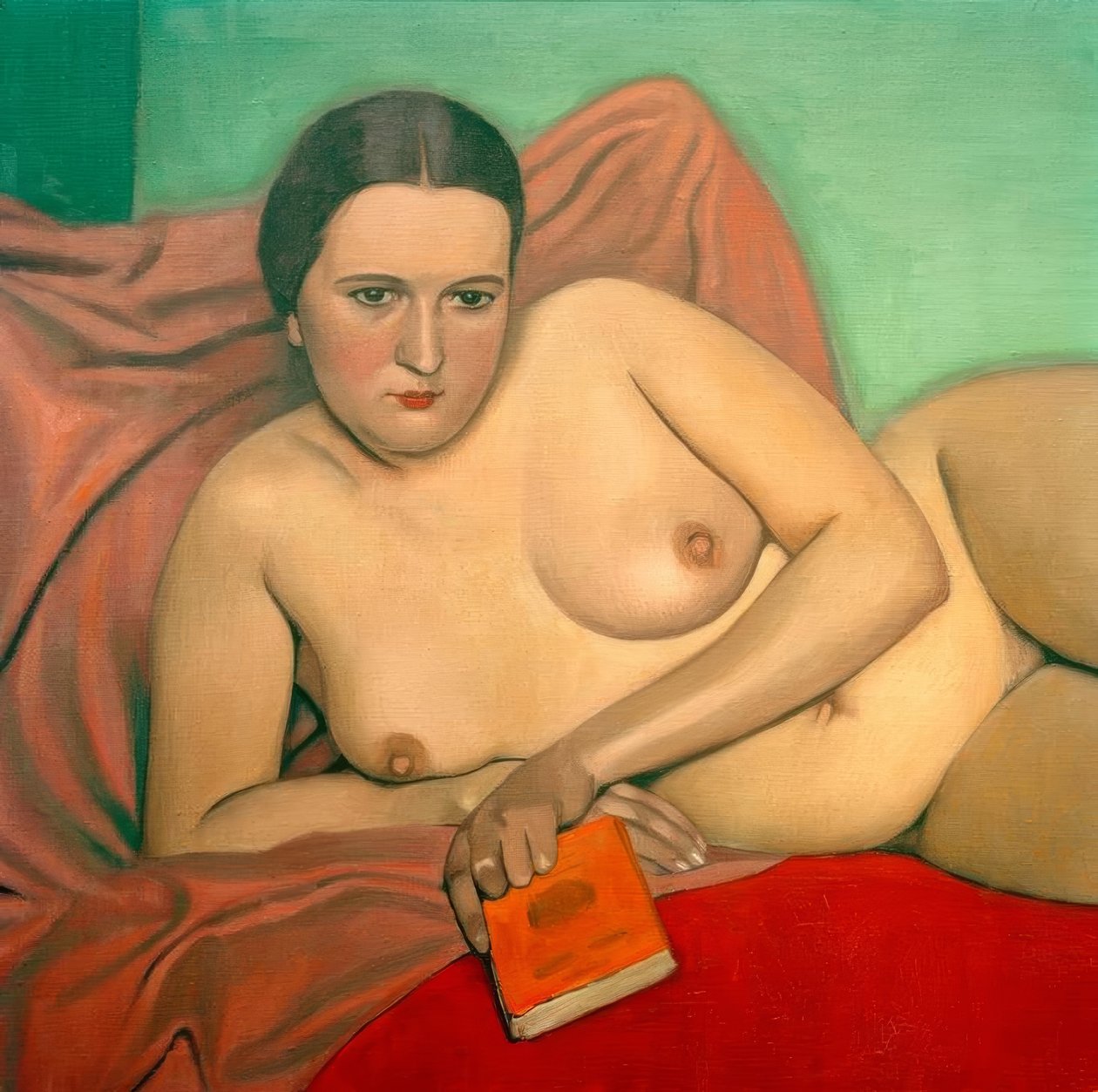 Nahá žena držící knihu od Felix Edouard Vallotton