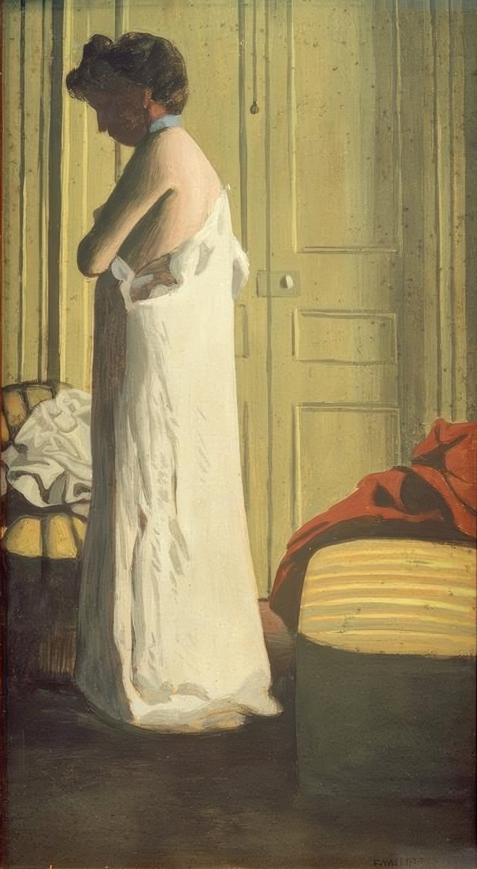 Žena si sundává košili od Felix Edouard Vallotton