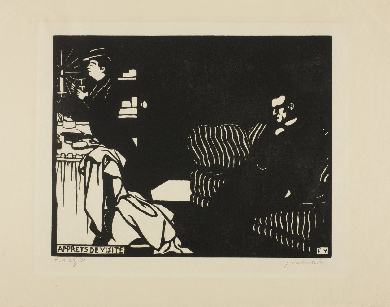 Příprava na návštěvu, deska osm z Intimacies, 1898 od Felix Edouard Vallotton