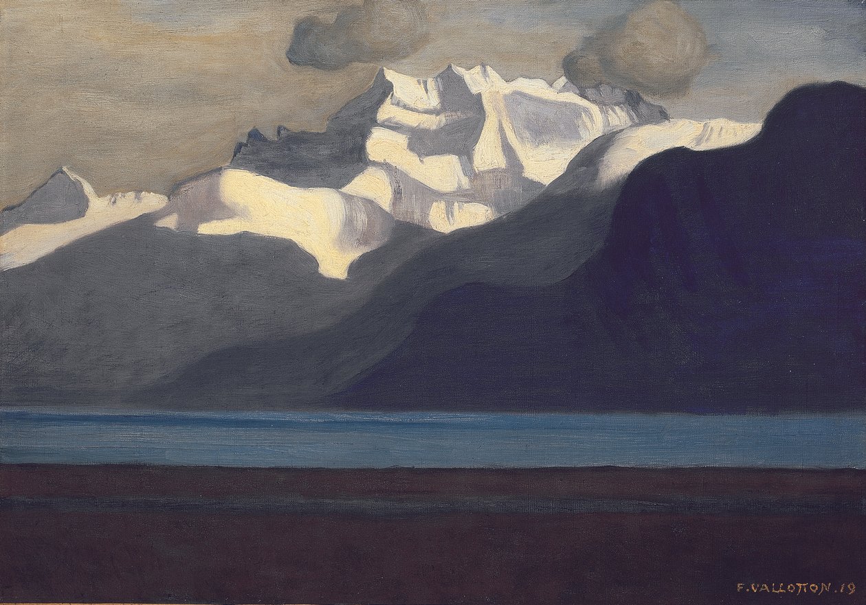 Ženevské jezero a Dents-du-Midi, 1919 od Felix Edouard Vallotton