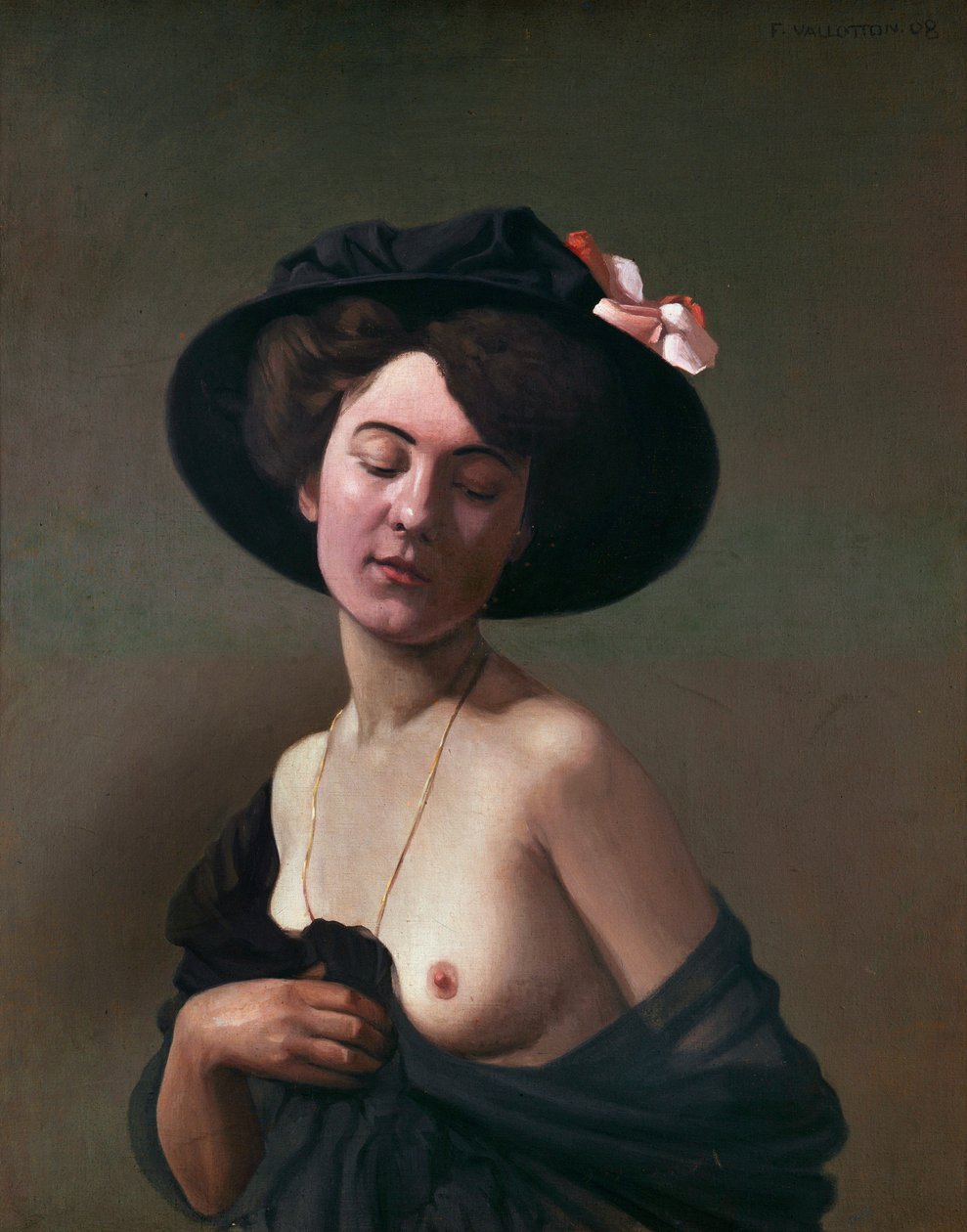 Dáma v černém klobouku, 1908 od Felix Edouard Vallotton