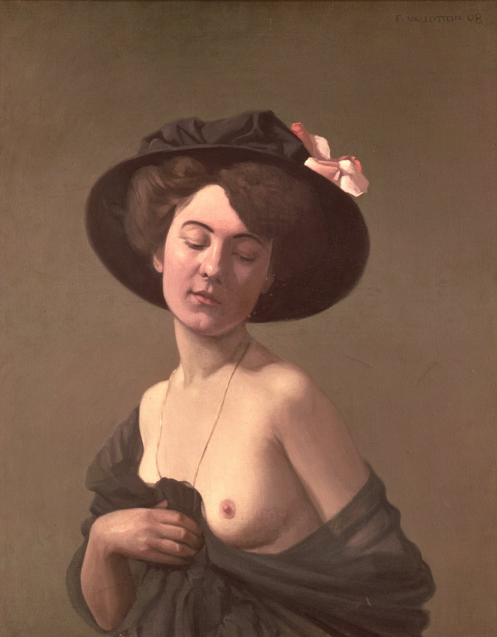 Dáma v klobouku, 1908 od Felix Edouard Vallotton
