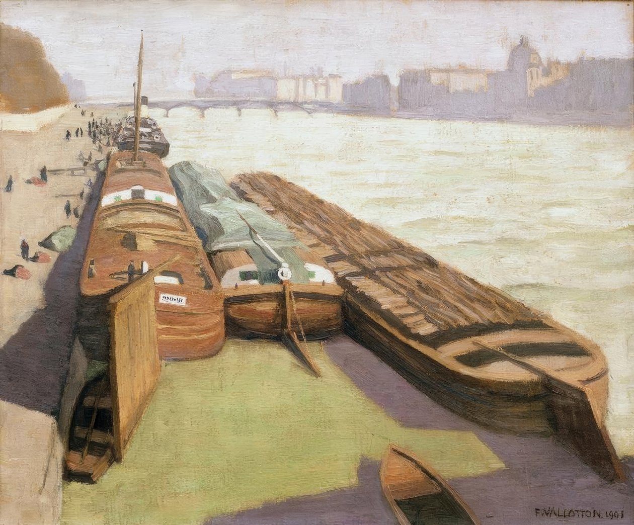 Čluny, břehy Seiny od Felix Edouard Vallotton