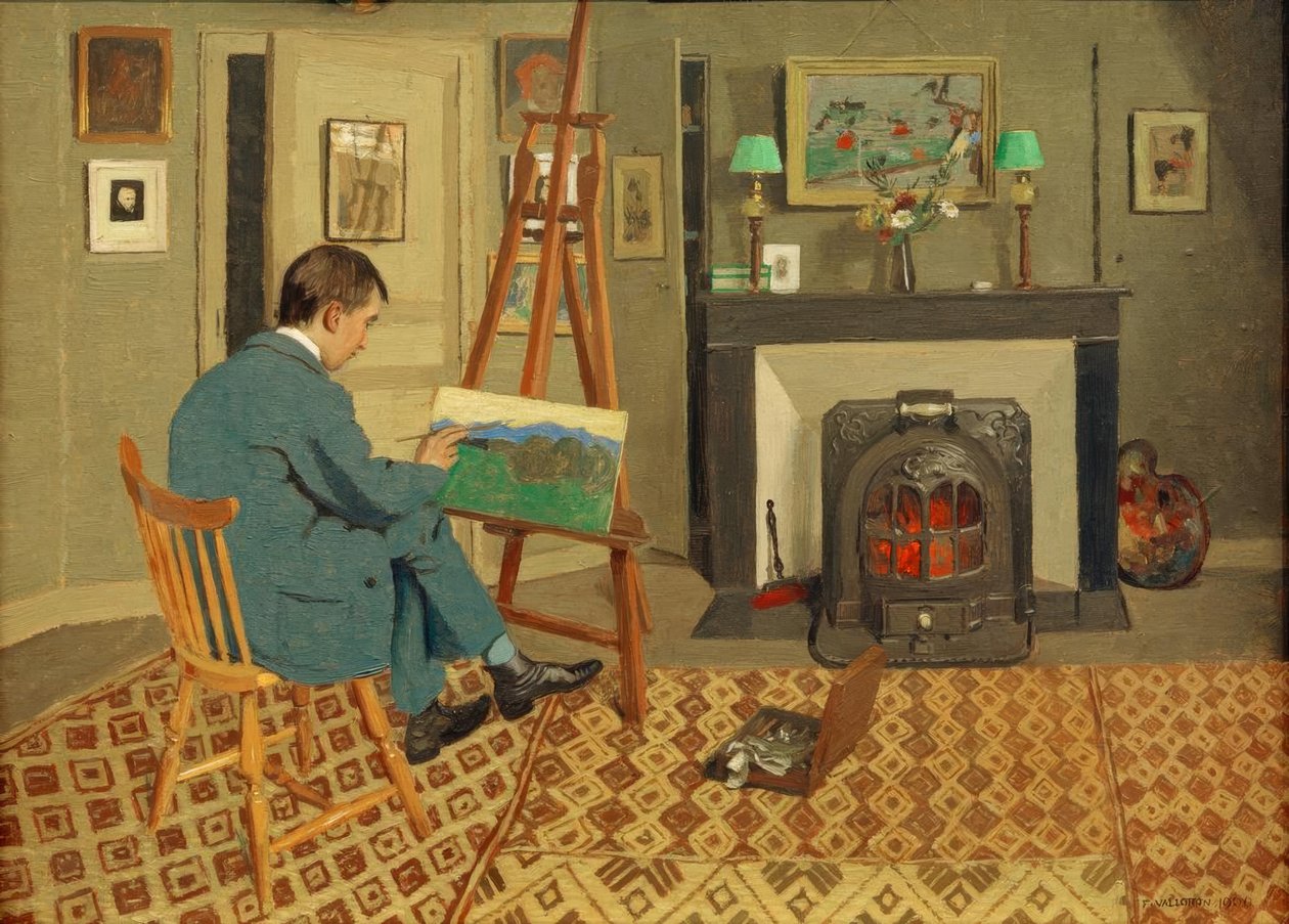 Max Rodrigues-Henriques v ateliéru svého tchána od Felix Edouard Vallotton