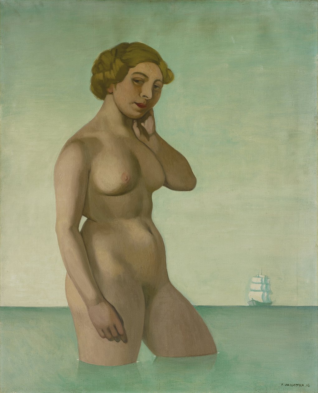 Akt s fregatou, 1916 od Felix Edouard Vallotton