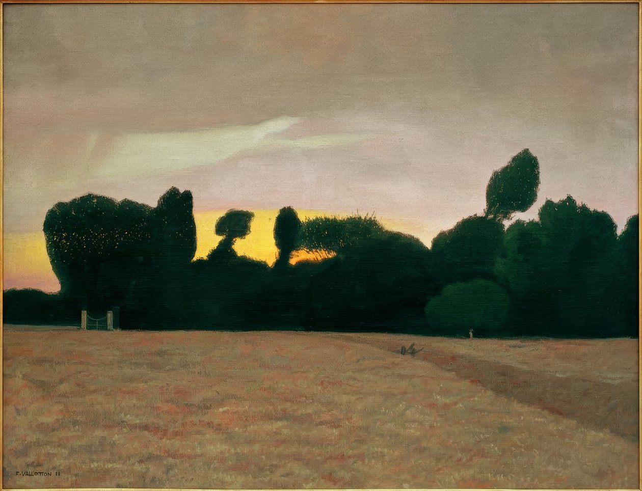 Krajina v Normandii, zapadající slunce od Felix Edouard Vallotton