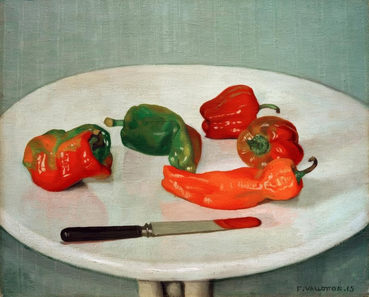 červené papriky od Felix Edouard Vallotton
