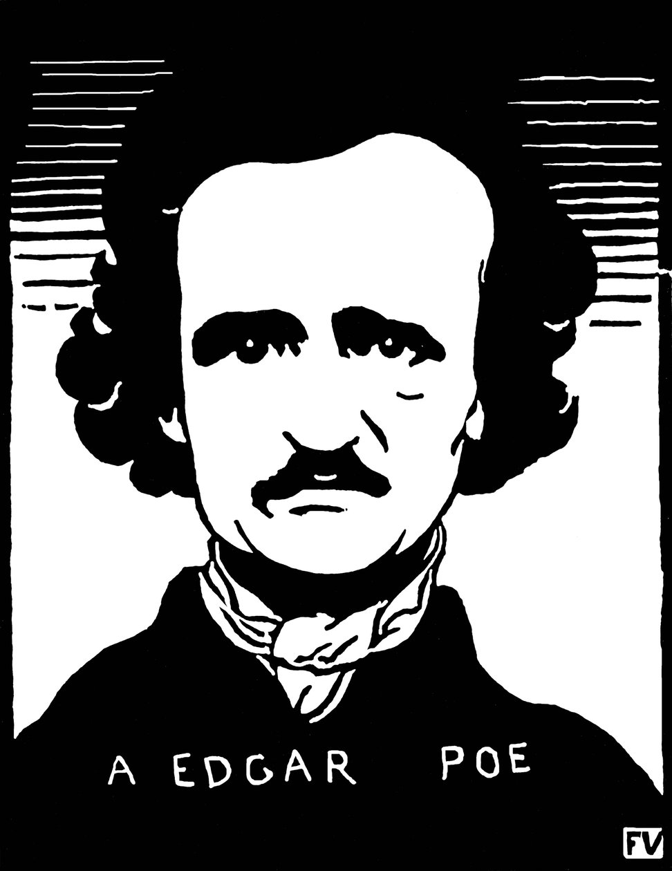 Portrét Edgara Allana Poea (1809-1849). Obraz Felix Edouard Vallotton (1865-1925) od Felix Edouard Vallotton