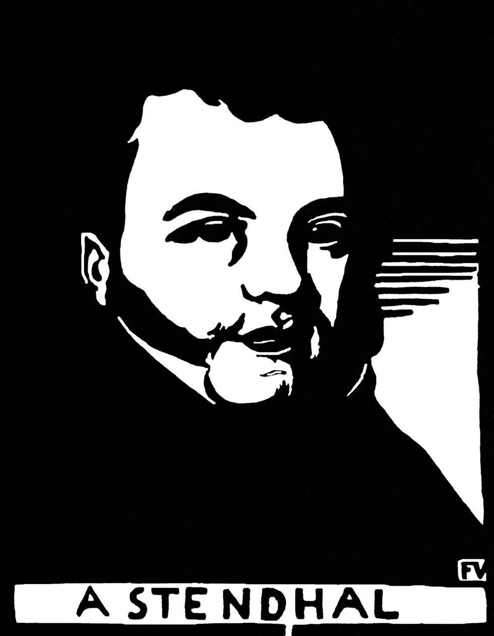 Portrét Henriho Beyle Stendhala (1783-1842), francouzského spisovatele. Rytina Felix Edouard Vallotton (1865-1925) od Felix Edouard Vallotton