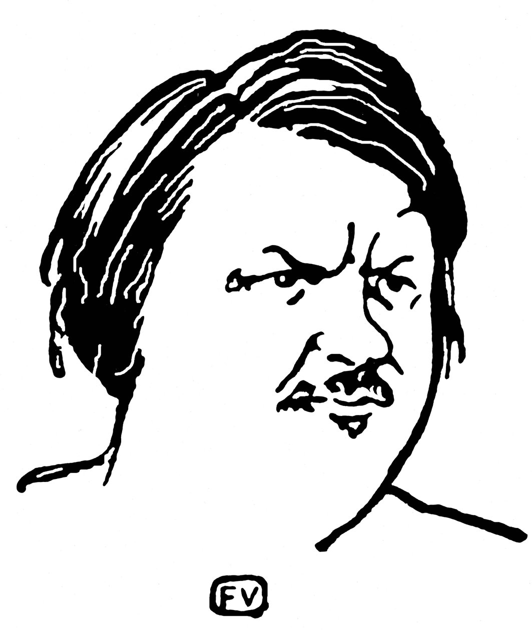 Portrét Honore de Balzac (1799-1850) od Felix Edouard Vallotton