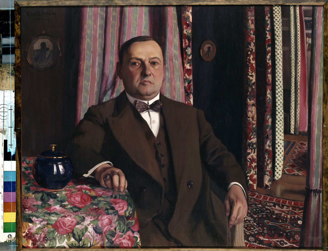 ""Portrét sběratele umění Georgese (Georgy Emmanuilovich) Haasen"" Obraz Felixe Vallottona (1865-1925) 1913 Nabis Rozměr. 81,7x100,5 cm Muzeum Ermitáž, Petrohrad, Rusko. od Felix Edouard Vallotton