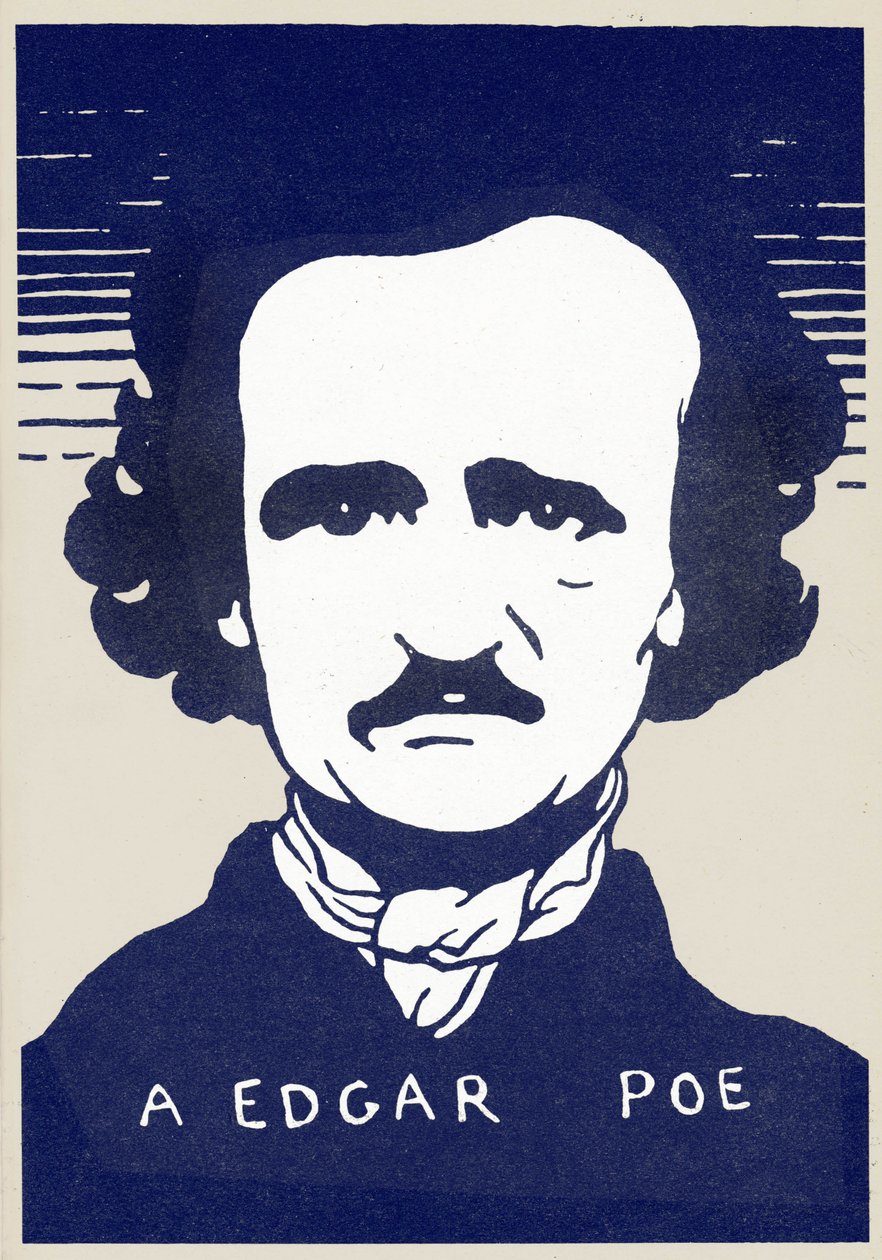 Portrét amerického spisovatele a básníka Edgara Allana Poea (1809-1849), ilustrace Felix Vallotton (1865-1925) od Felix Edouard Vallotton