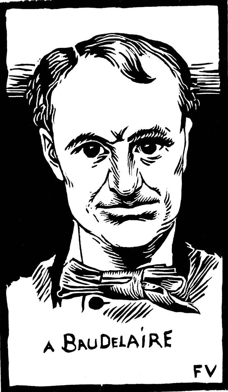 Portrét Charlese Baudelaira (1821-1867) od Felix Edouard Vallotton