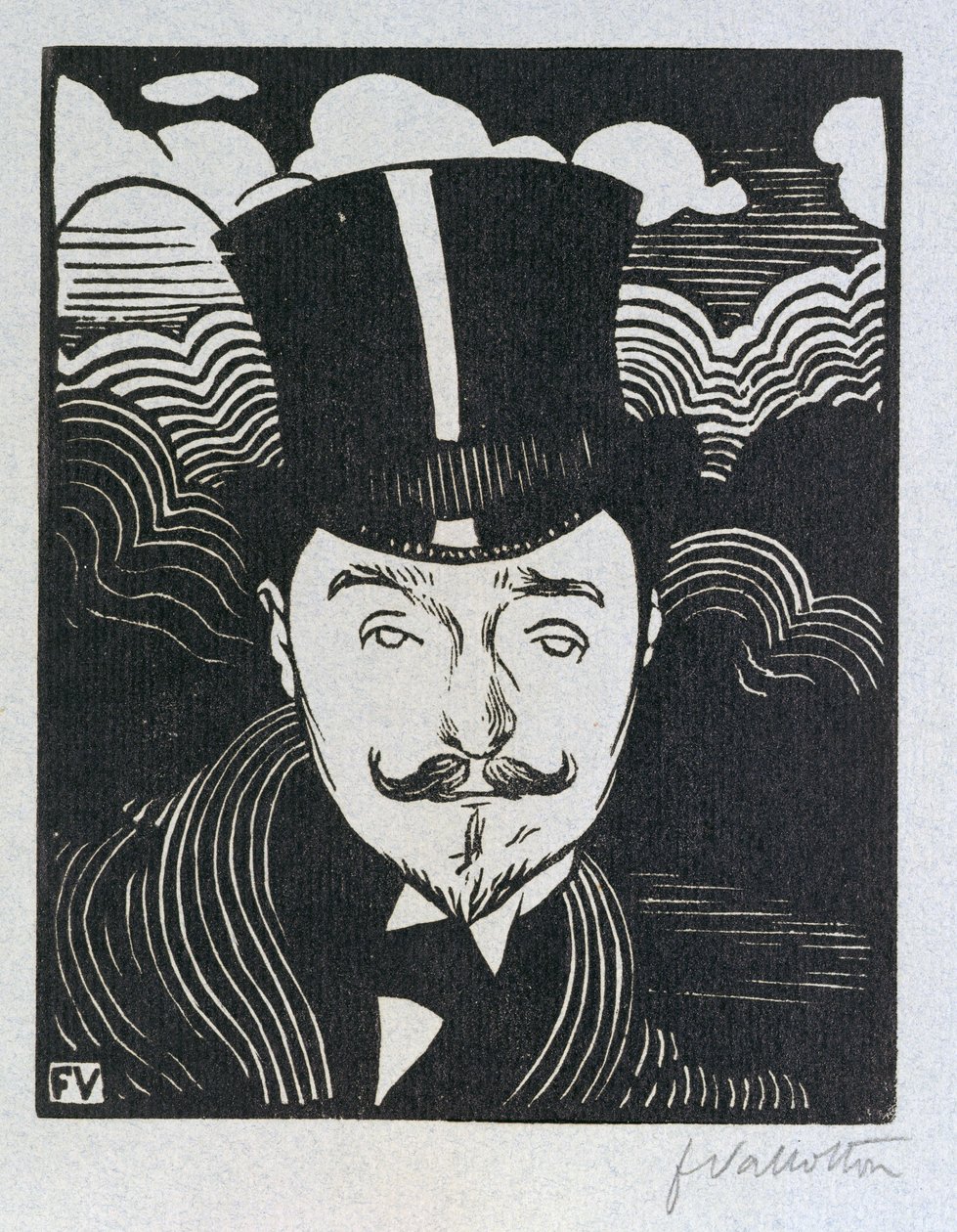 Portrét Romaina Cooluse (1865-1952) (dřevořez) od Felix Edouard Vallotton
