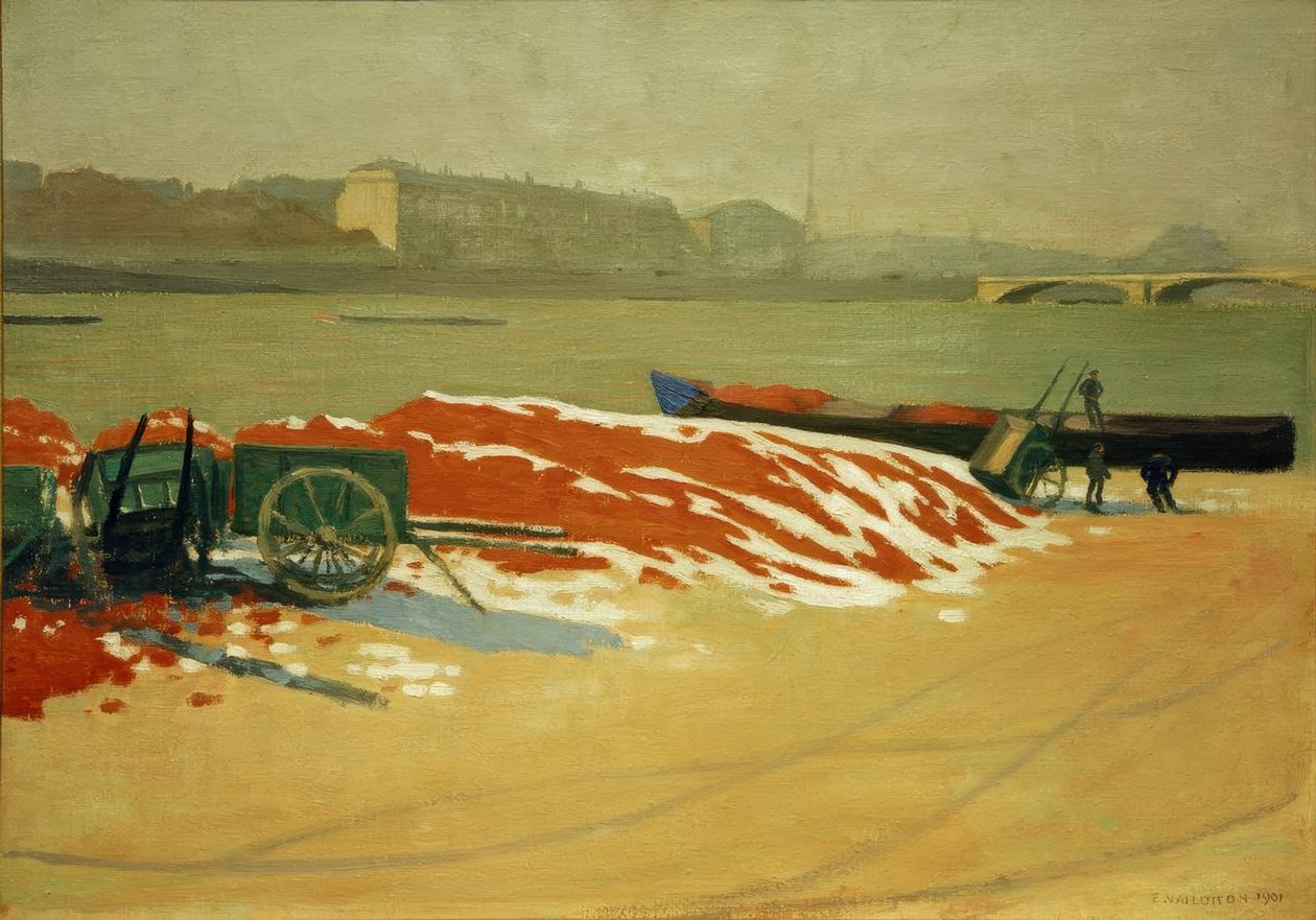 Quai de Seine s červeným pískem od Felix Edouard Vallotton