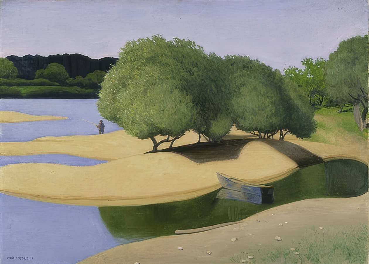 Sandbänke an der Loire (Des Sables na břehu Loiry). 1923 od Felix Edouard Vallotton