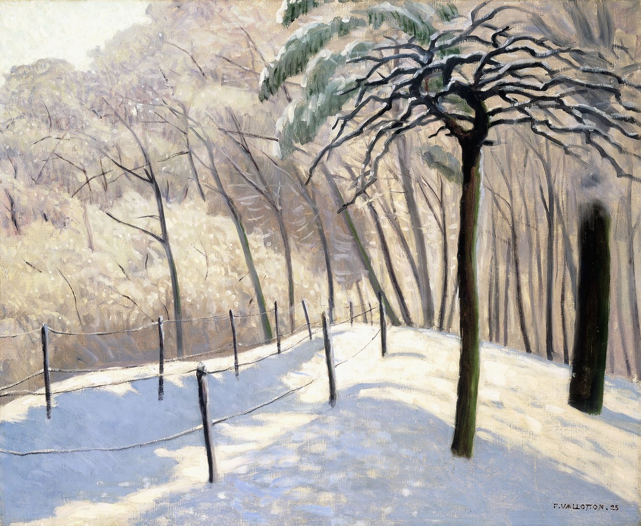Zasněžená krajina v Bois de Boulogne; Sněhová krajina v Bois de Boulogne, 1905 od Felix Edouard Vallotton