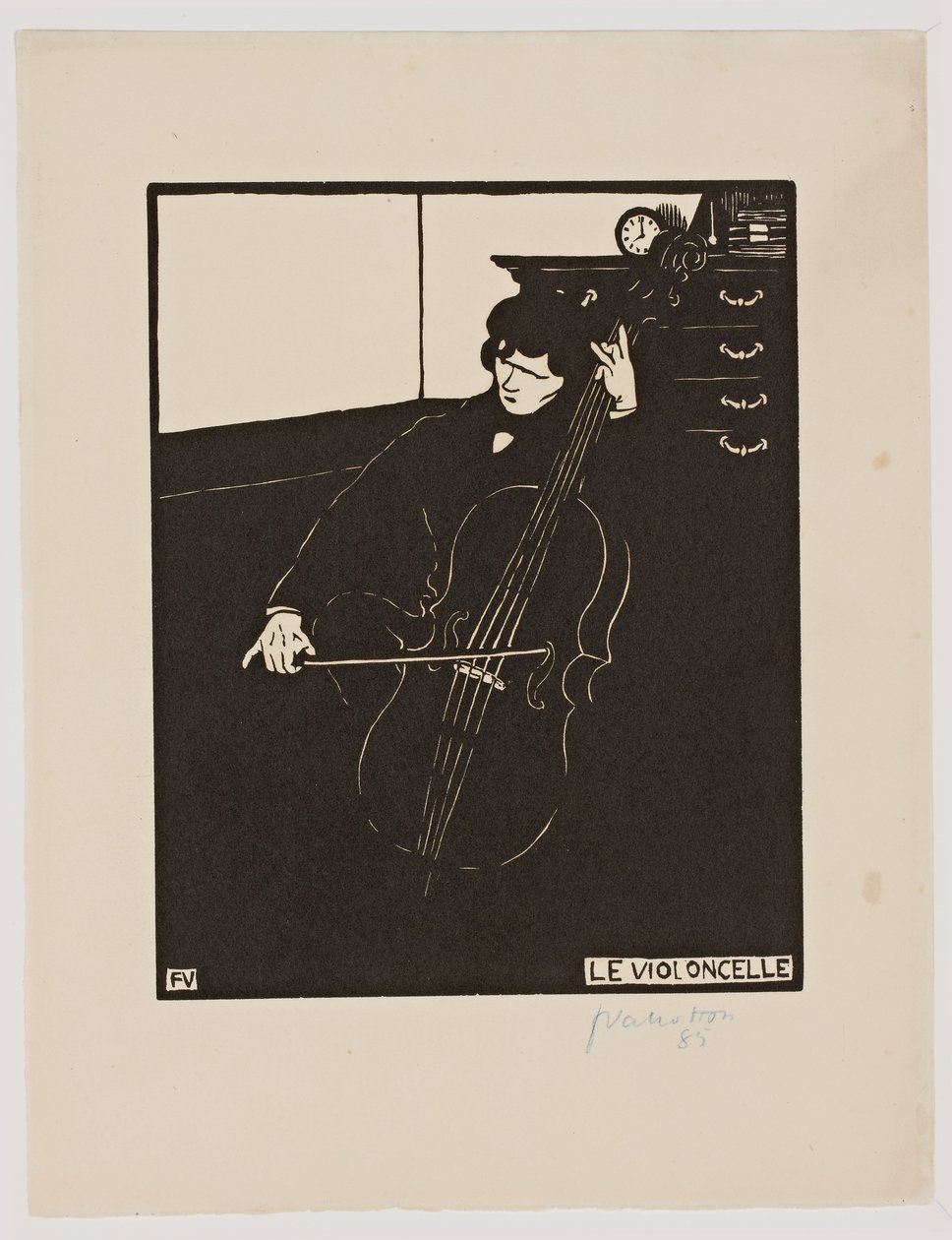 "Violoncello, ze série "Hudební nástroje", 1896-97 od Felix Edouard Vallotton