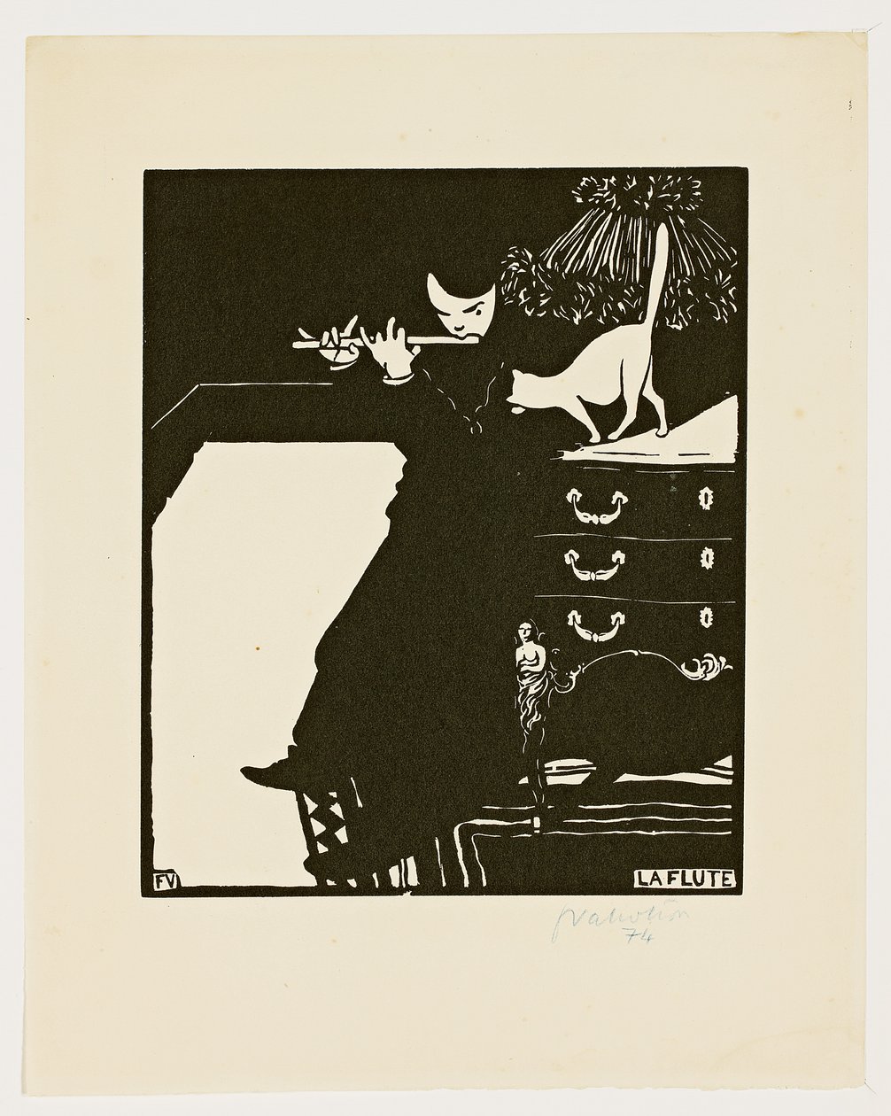 Flétna, ze série "Hudební nástroje", 1896-97 od Felix Edouard Vallotton
