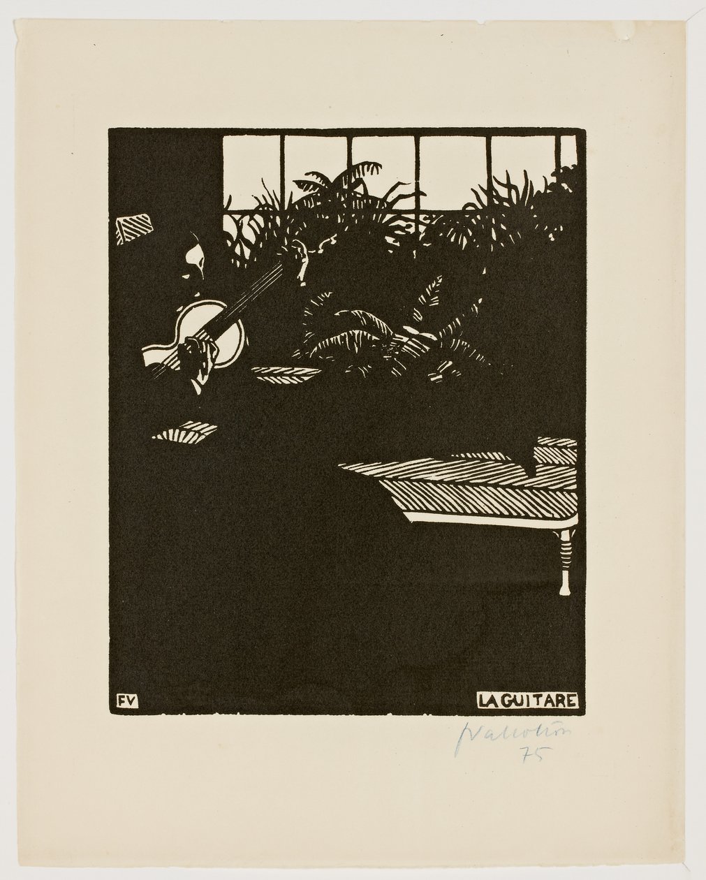 Kytara, ze série "Hudební nástroje", V, 1897 od Felix Edouard Vallotton