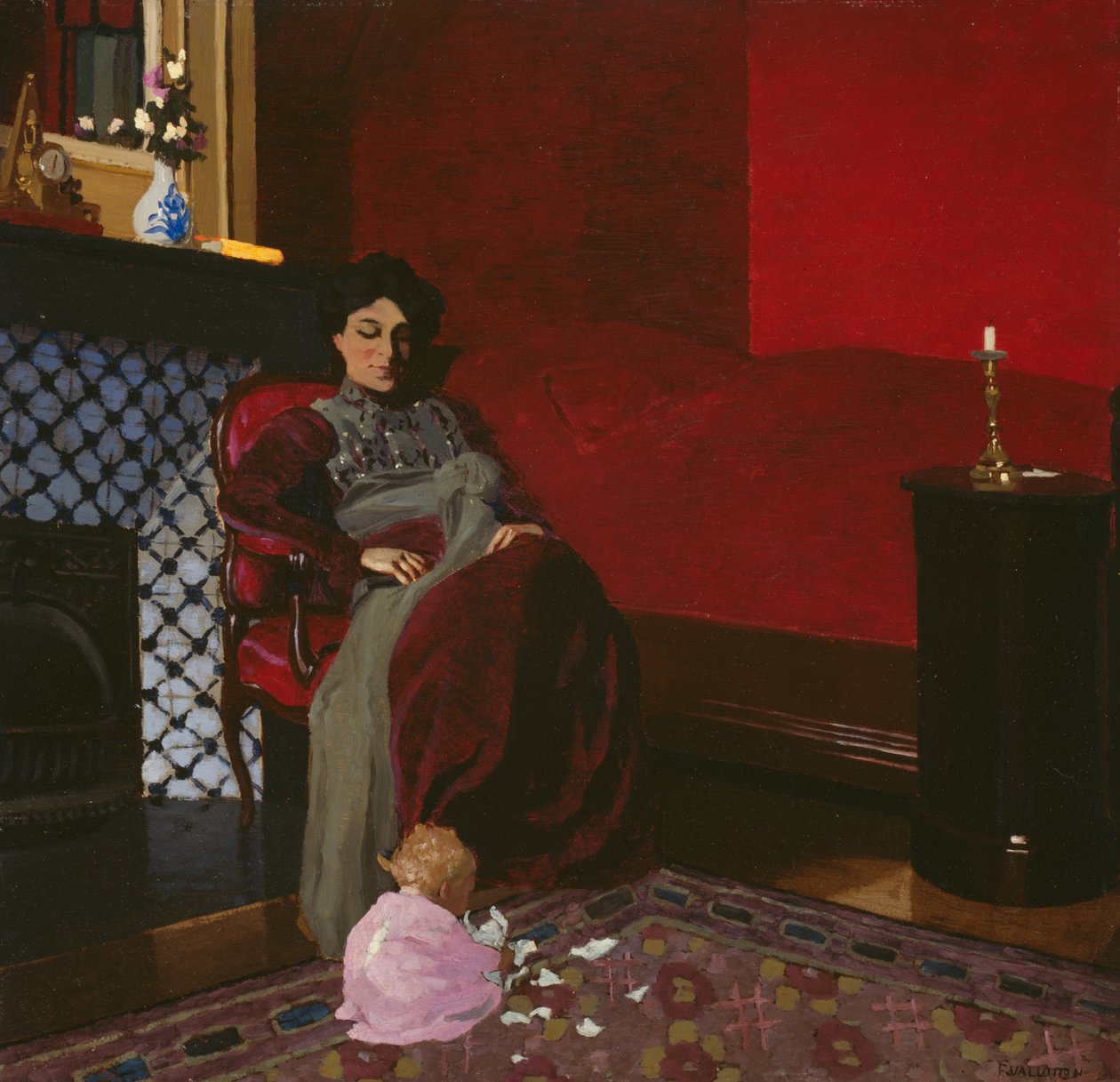 Červený pokoj, Etretat od Felix Edouard Vallotton