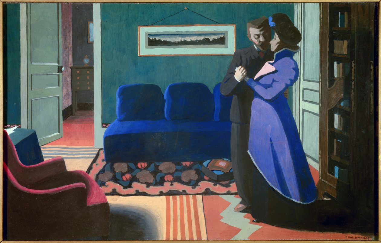 Obraz Návštěva od Felixe Vallottona (1865-1925) (ec.suiss) 1899 Curych, Kunsthalle od Felix Edouard Vallotton
