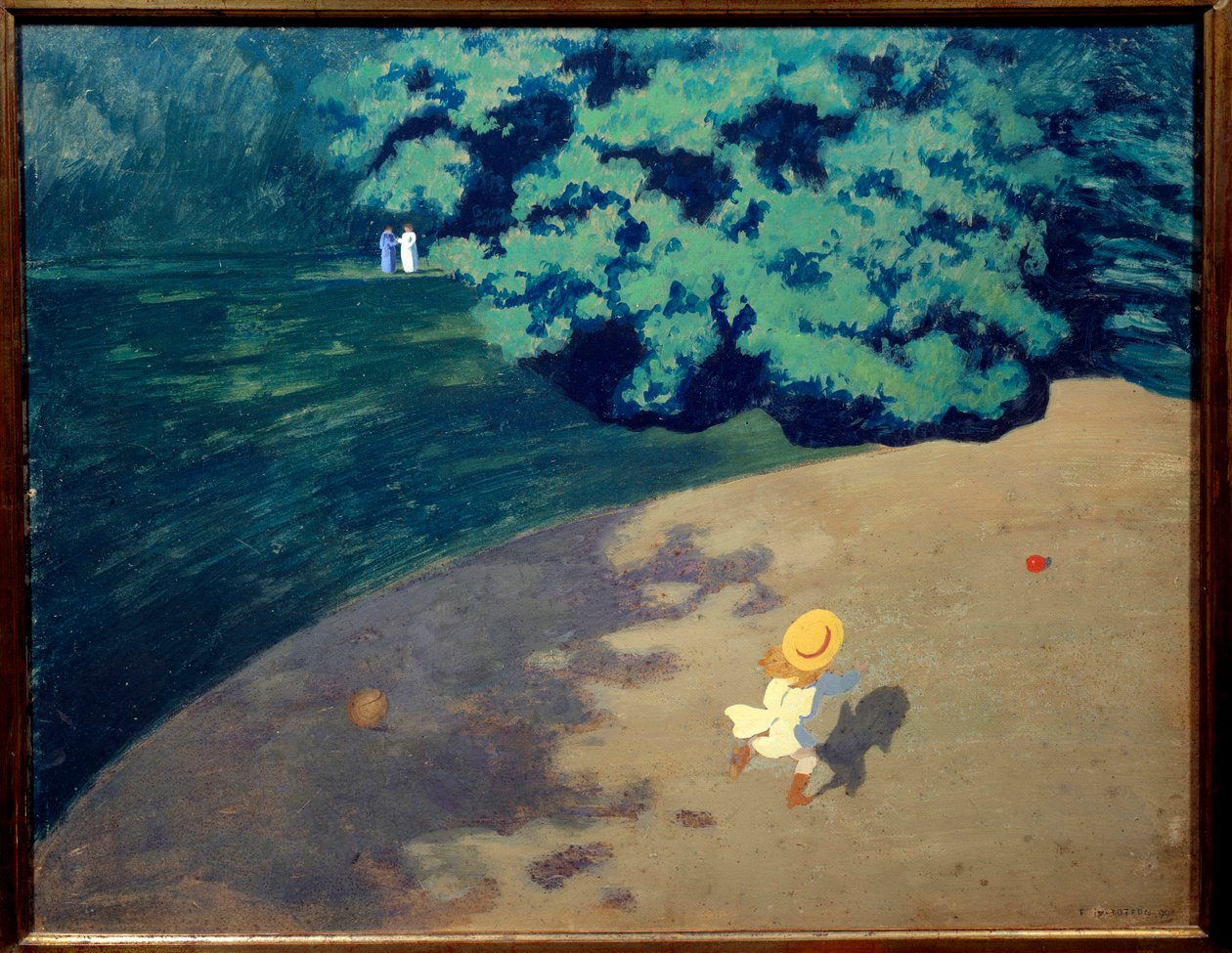 Míč nebo rohový park s dítětem hrajícím míč Malba Felixe Vallottona (1865-1925) 1899 Sun. 0,48 x 0,61 m Paříž, musee d