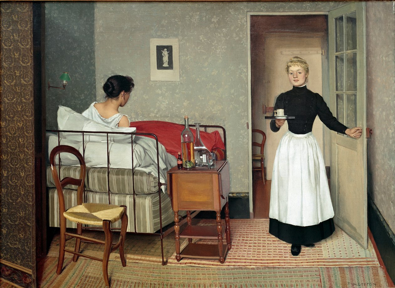 Pacient (Helene Chatenay). Obraz Felixe Vallottona (1865-1925) od Felix Edouard Vallotton