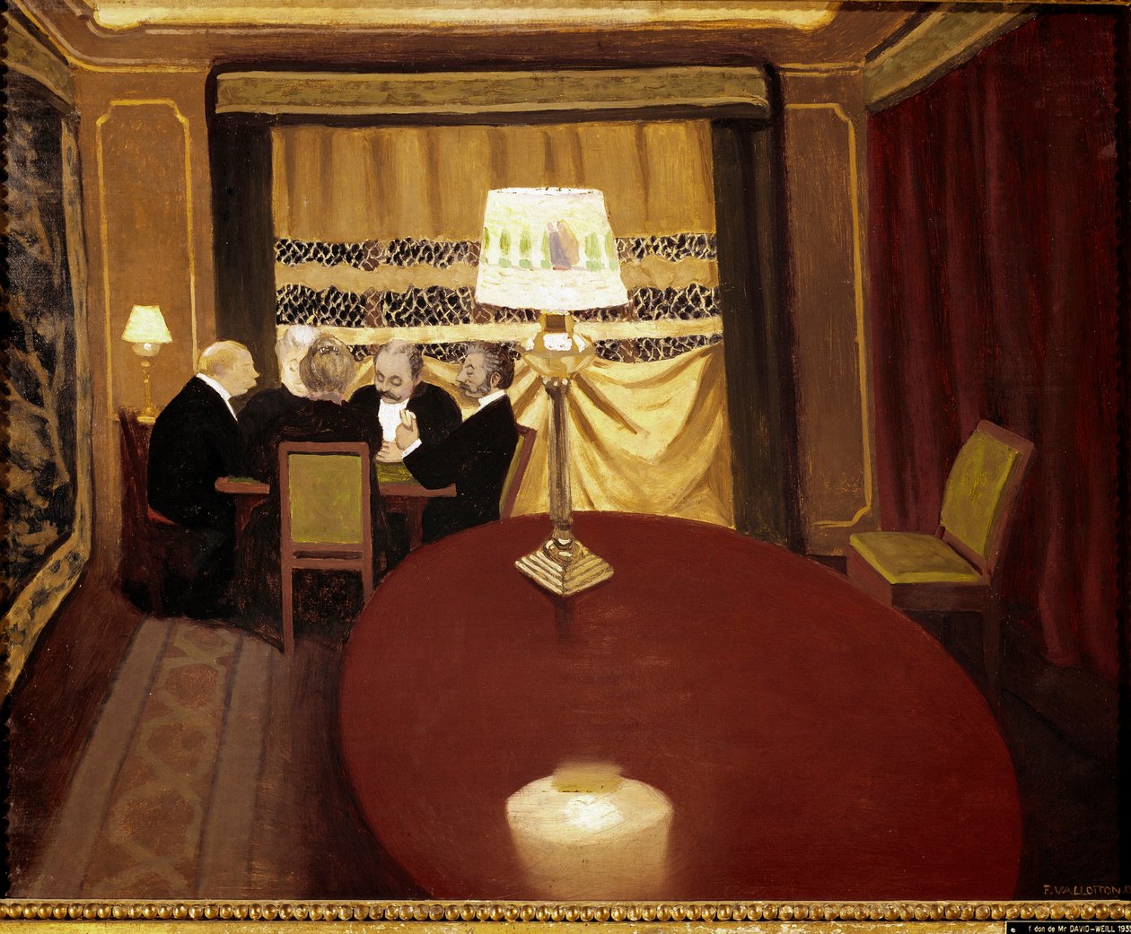 Pokerová hra. Obraz Felixe Vallottona (1865-1925) od Felix Edouard Vallotton