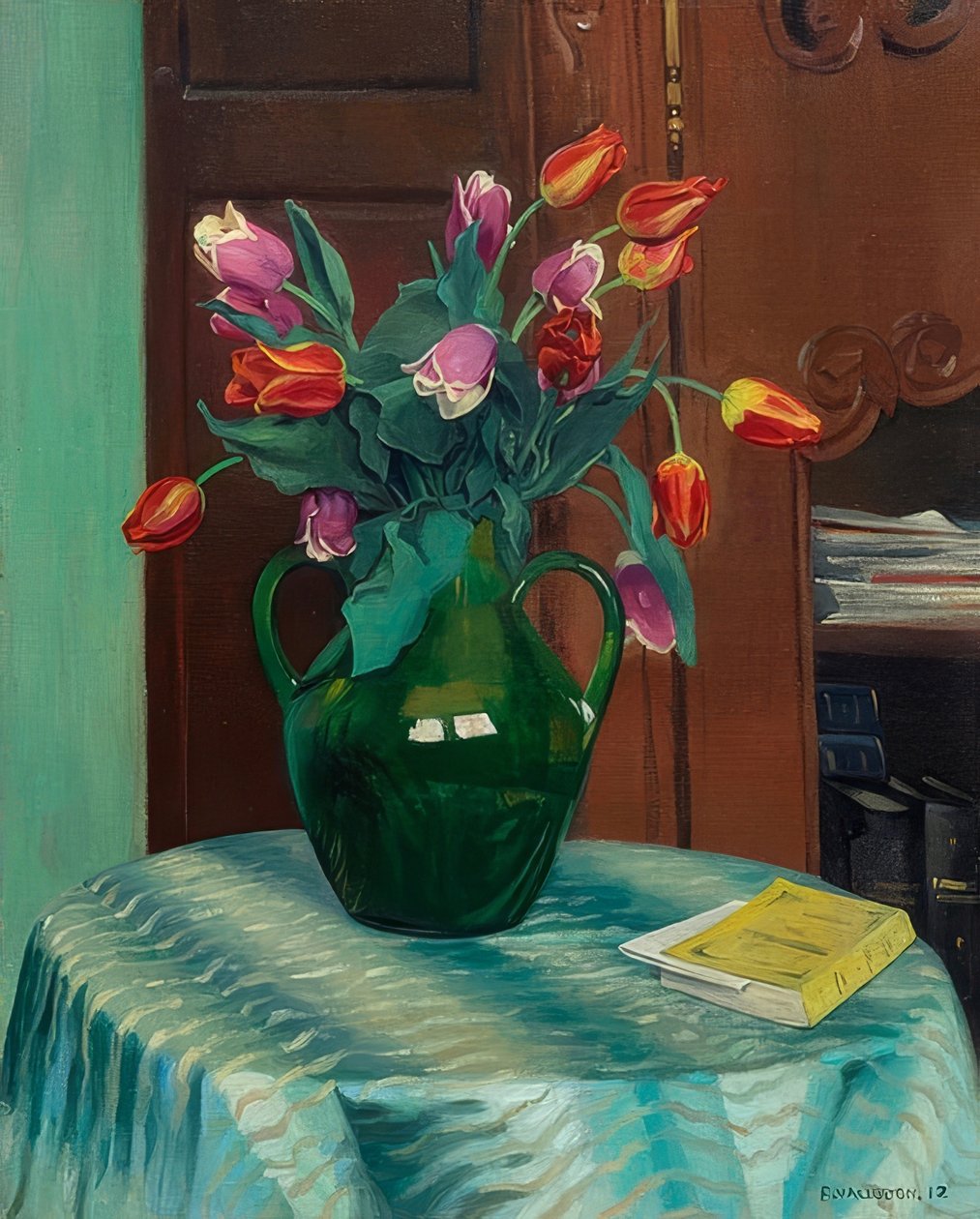Tulpenstrauß (růžové a červené tulipány). 1912 od Felix Edouard Vallotton