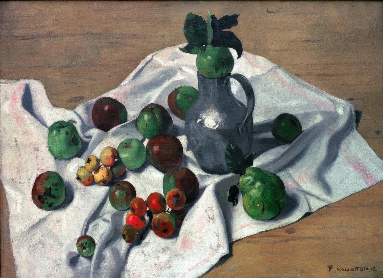 Plechová termofor, jablka a dvě kdoule od Felix Edouard Vallotton