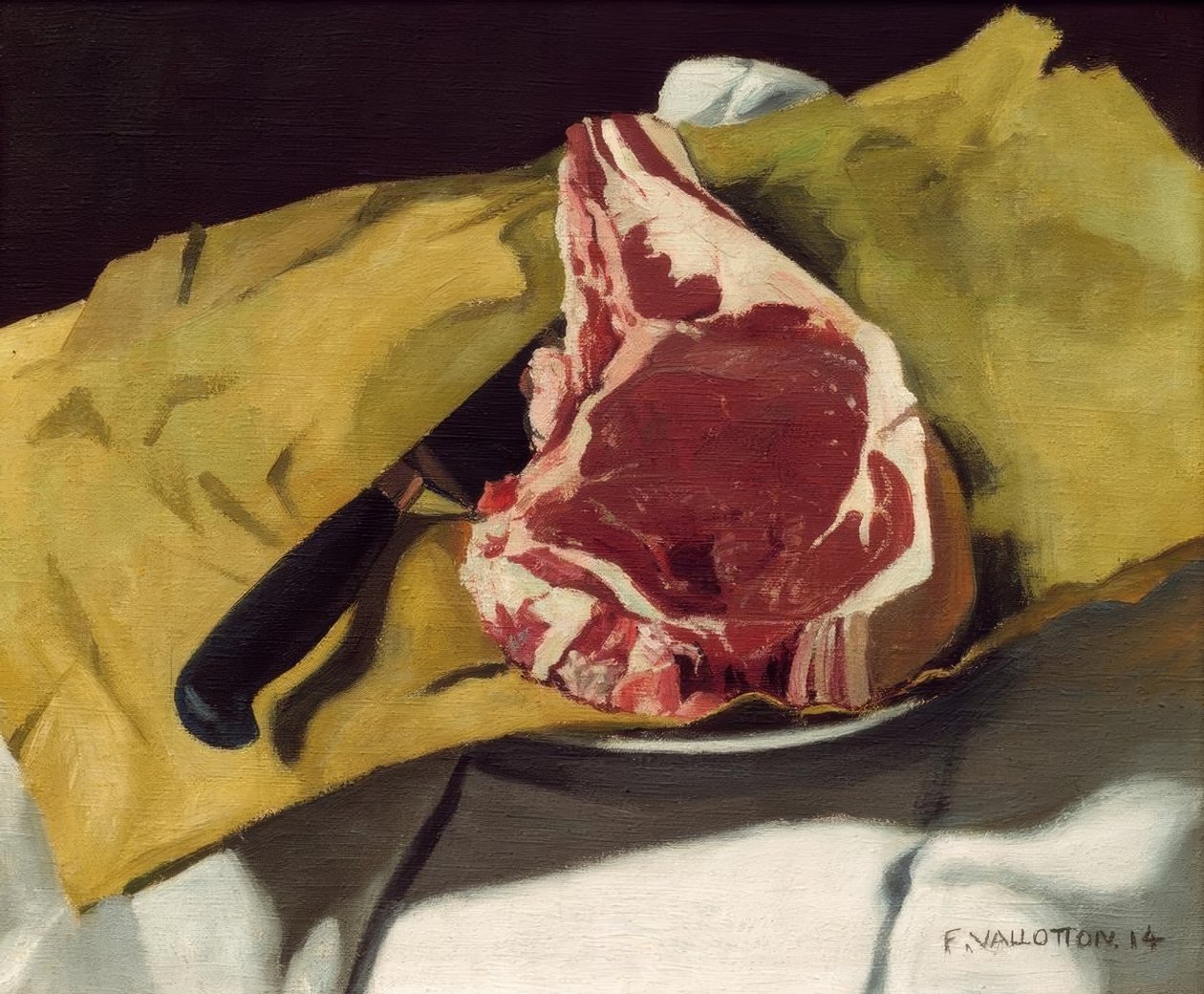 Entrecote na žlutém papíře od Felix Edouard Vallotton