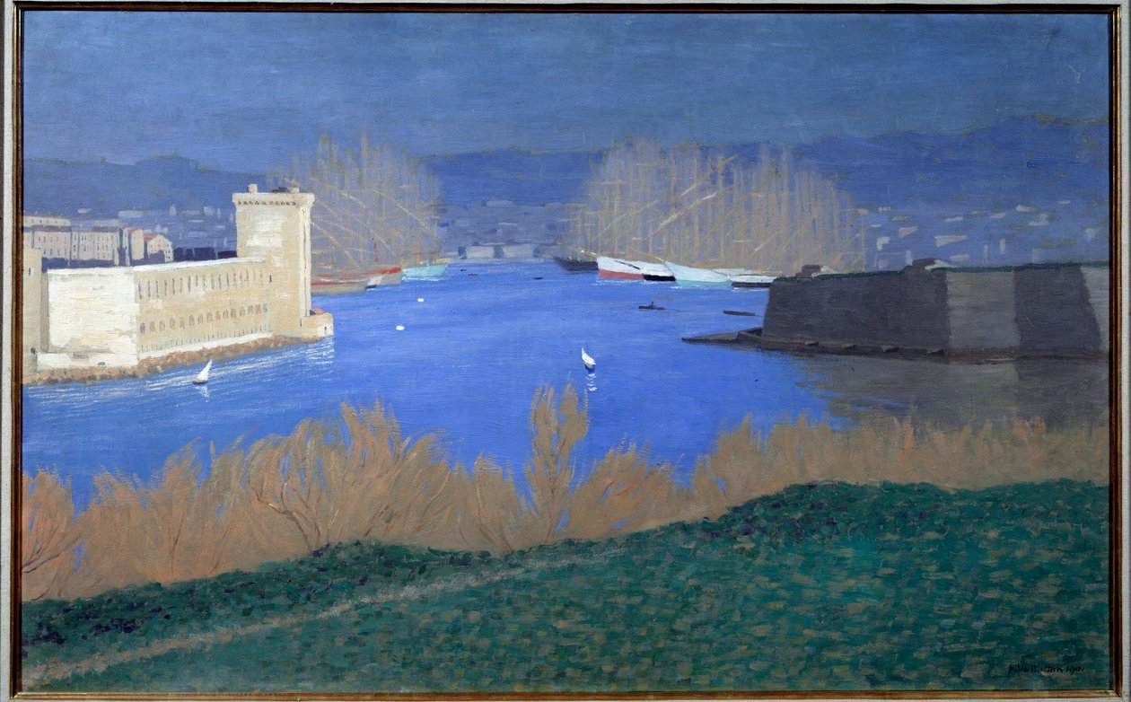 Pohled na přístav Marseille Obraz Felixe Vallottona (1865-1925) 1901 Soukromá sbírka - Pohled na přístav Marseille. Obraz Felixe Vallottona (1865-1925) od Felix Edouard Vallotton
