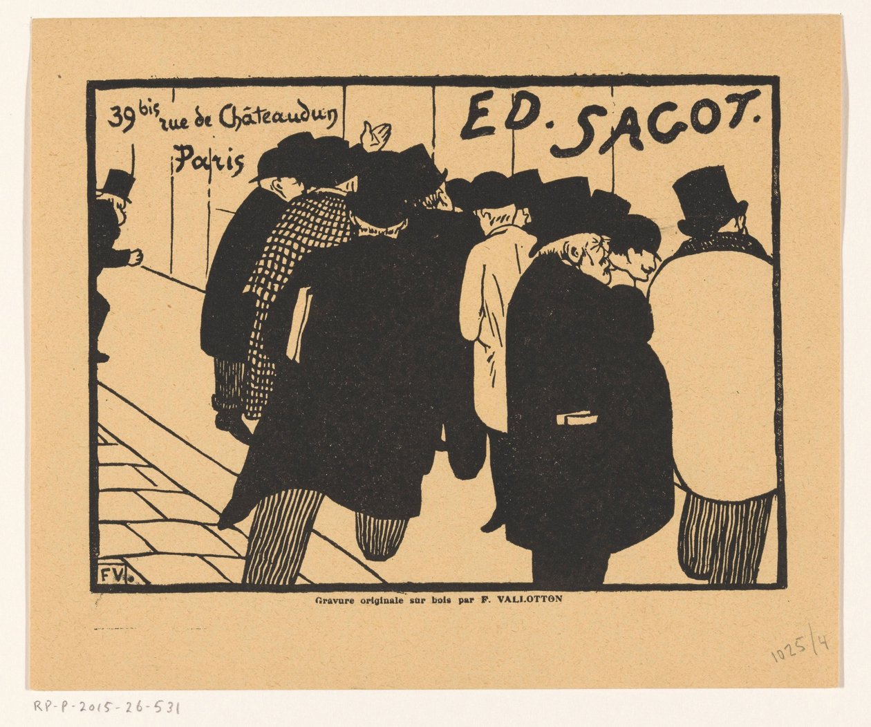 Vizitka obchodníka s tiskem Edmonda Sagota v Paříži od Felix Edouard Vallotton