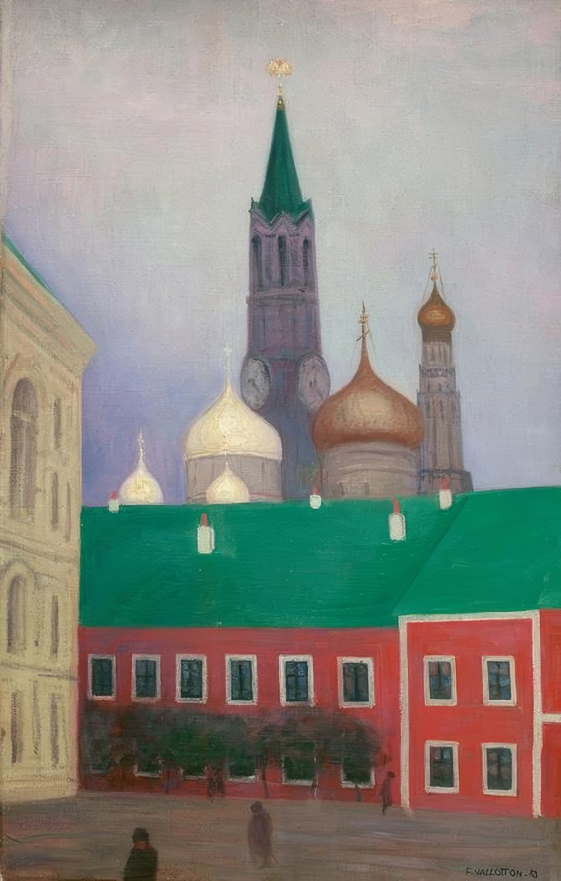 Pohled pořízený večer v Kremlu od Felix Edouard Vallotton