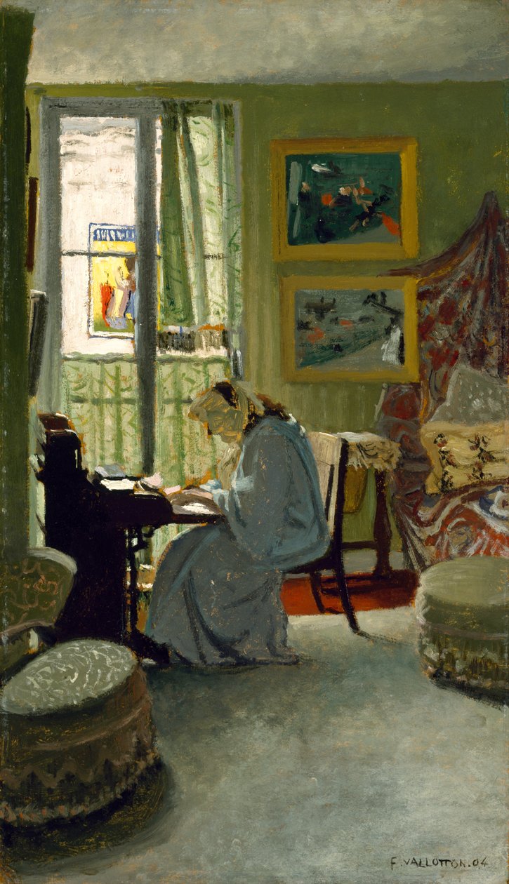 Žena píšící v interiéru, 1904 od Felix Edouard Vallotton