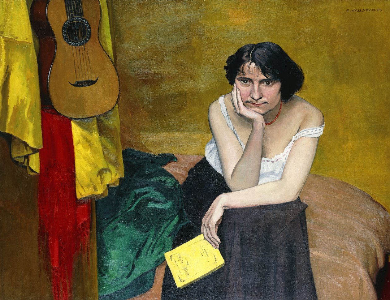 Žena a kytara; Žena a kytara, 1913 od Felix Edouard Vallotton