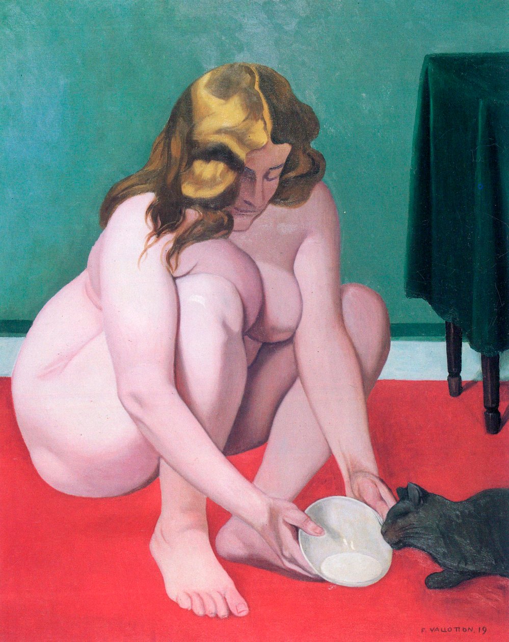 Žena s kočkou, 1919. od Felix Edouard Vallotton