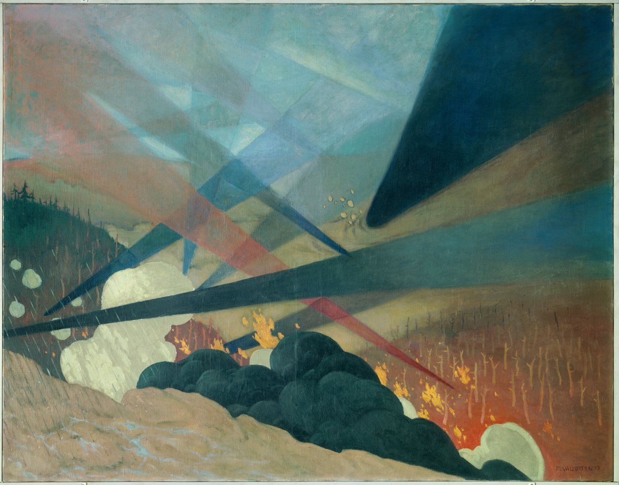 První světová válka: „Verdun“. Obraz Felixe Vallottona (1865-1925) Ec. Sud. od Felix Edouard Vallotton