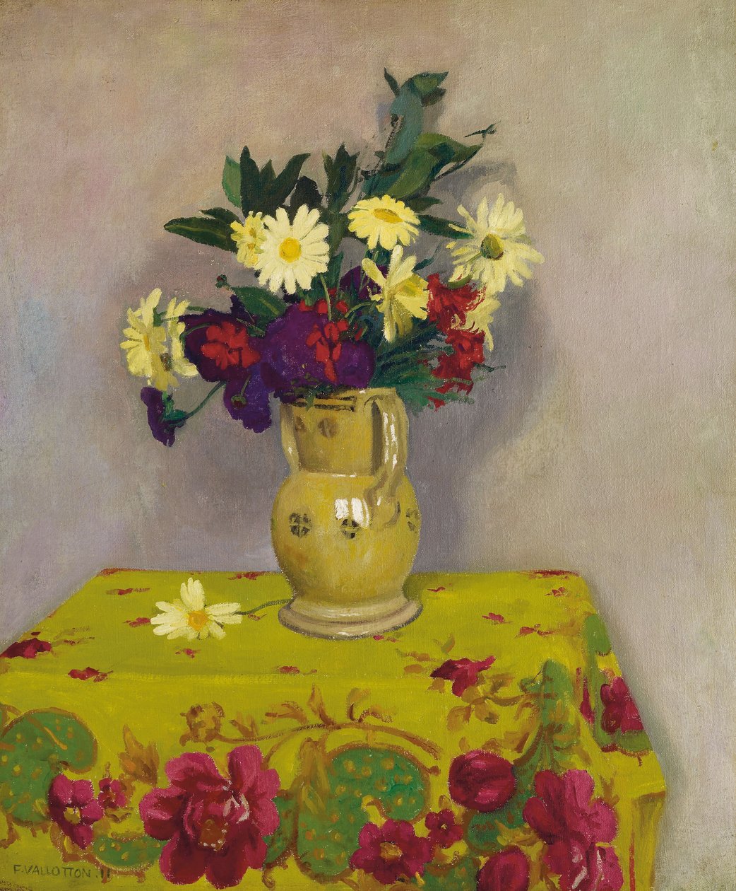 Žluté sedmikrásky a různé květiny, 1911 od Felix Edouard Vallotton