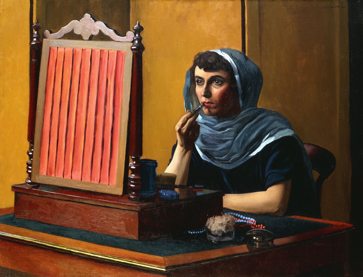 Mladá žena uvedení na rtěnku; Mladá žena nasazující rtěnku, 1925 od Felix Edouard Vallotton