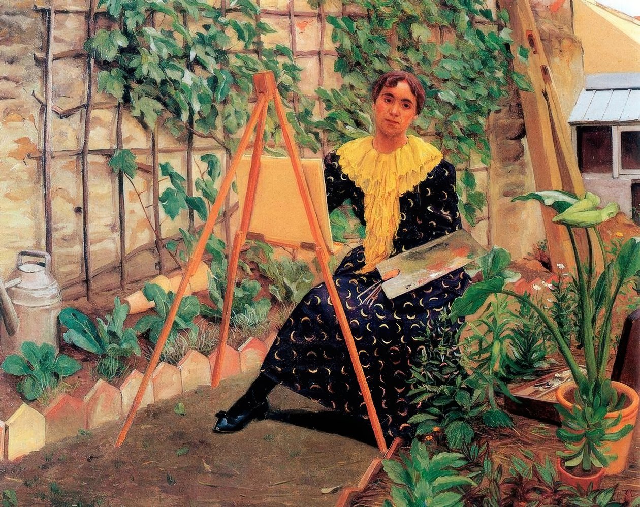 Mladá žena malování od Felix Edouard Vallotton