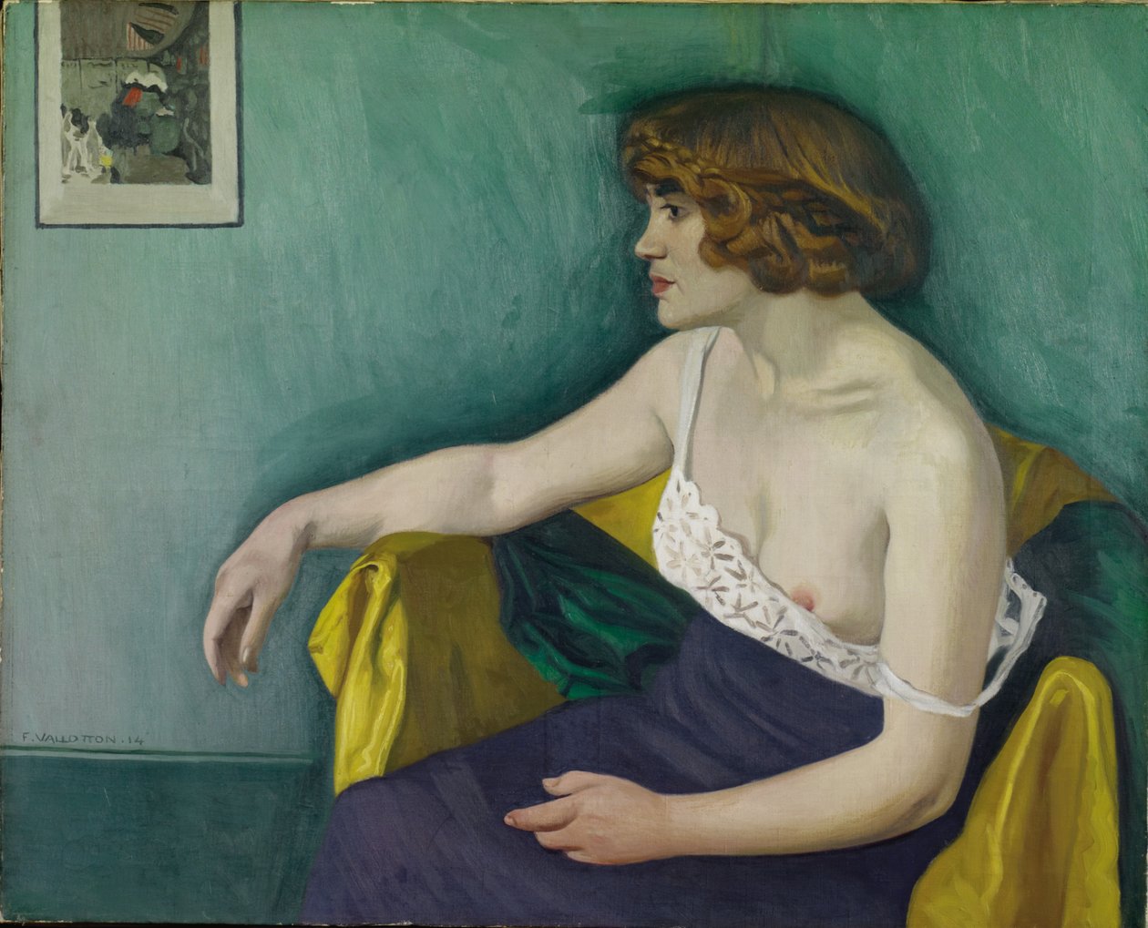 Mladá žena sedící z profilu, 1914 od Felix Edouard Vallotton