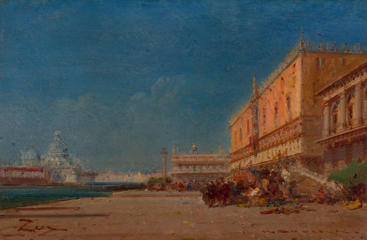 Benátky z Rivy při pohledu na Piazzale San Marco, asi 1890. od Felix Francois Georges Philibert Ziem