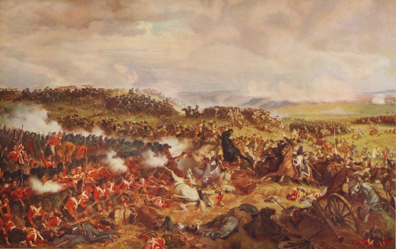 Poplatek francouzských kyrysníků u Waterloo, 1874, c1915 od Felix Henri Emmanuel Philippoteaux