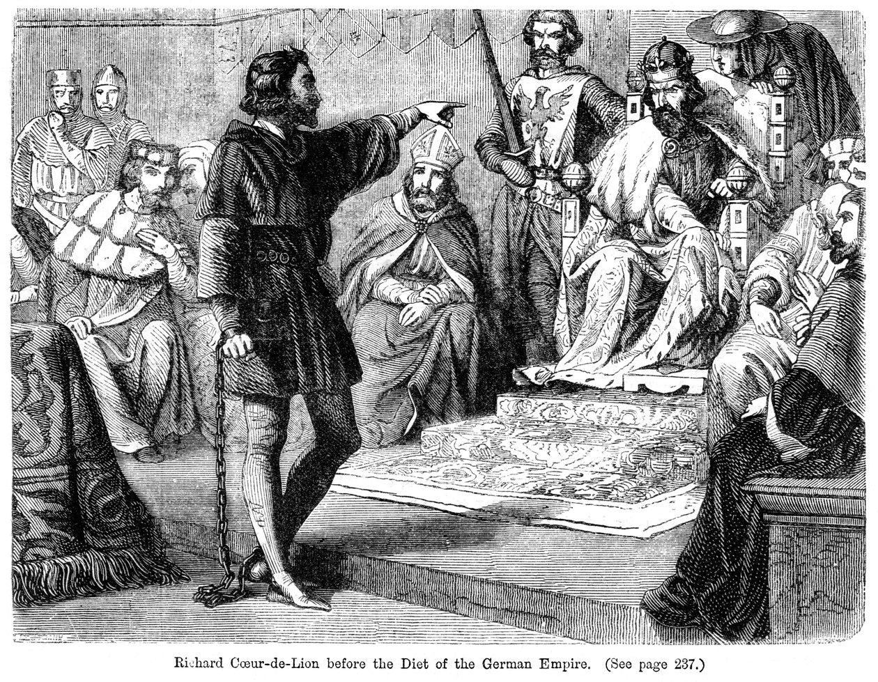 Král Richard I. 1157-1199 před sněmem Německé říše, 19. století. od Felix Henri Emmanuel Philippoteaux