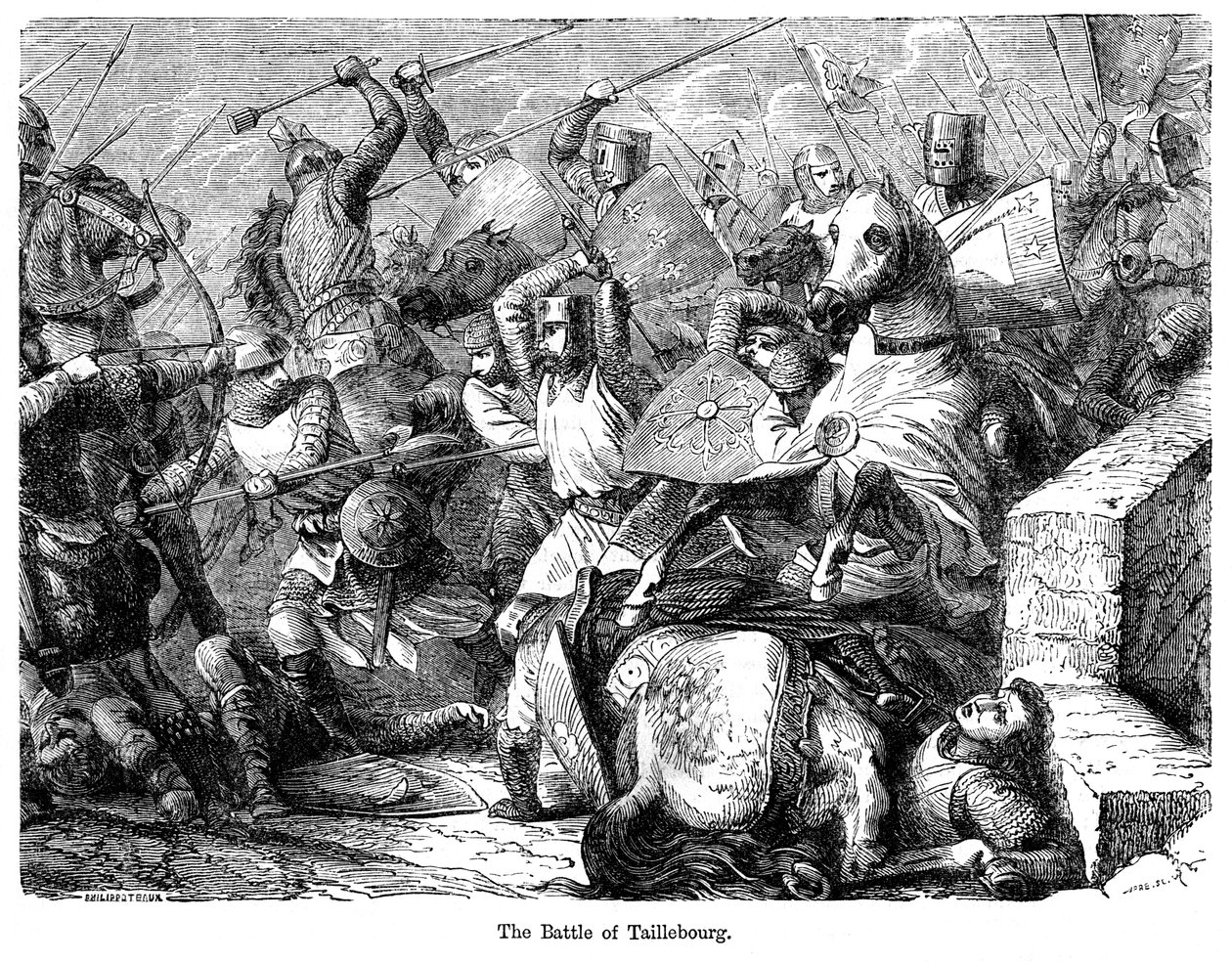 Bitva u Taillebourgu, Francie, 1242. od Felix Henri Emmanuel Philippoteaux