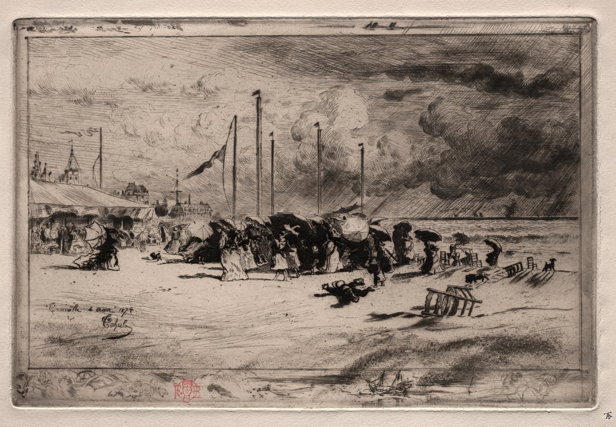 Bouře v Trouville od Felix Hilaire Buhot