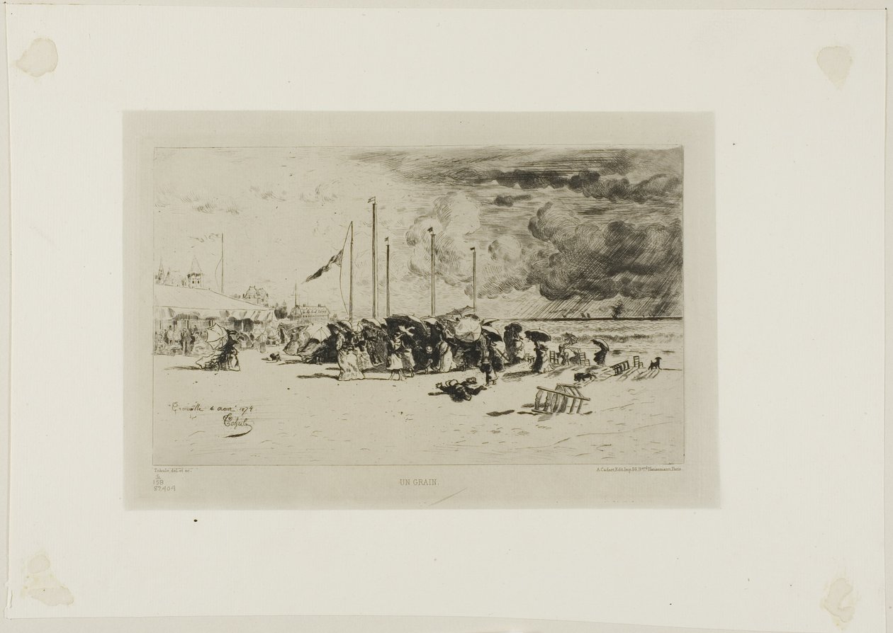 Bouře v Trouville od Felix Hilaire Buhot